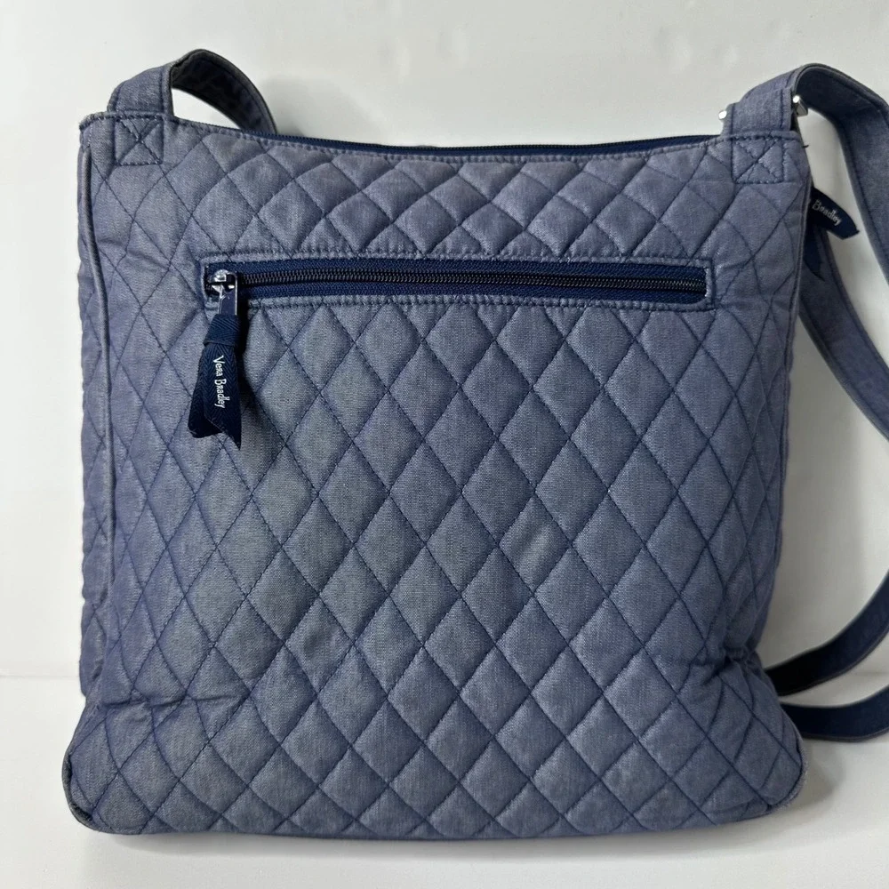 Vera Bradley Essential Mailbag Crossbody Moonlight Navy Denim Quilted Floral '19